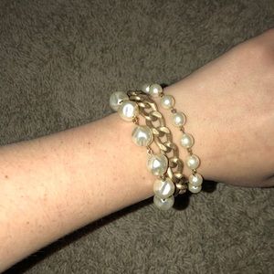 SALE! Pearl and Gold bracelet and Charm